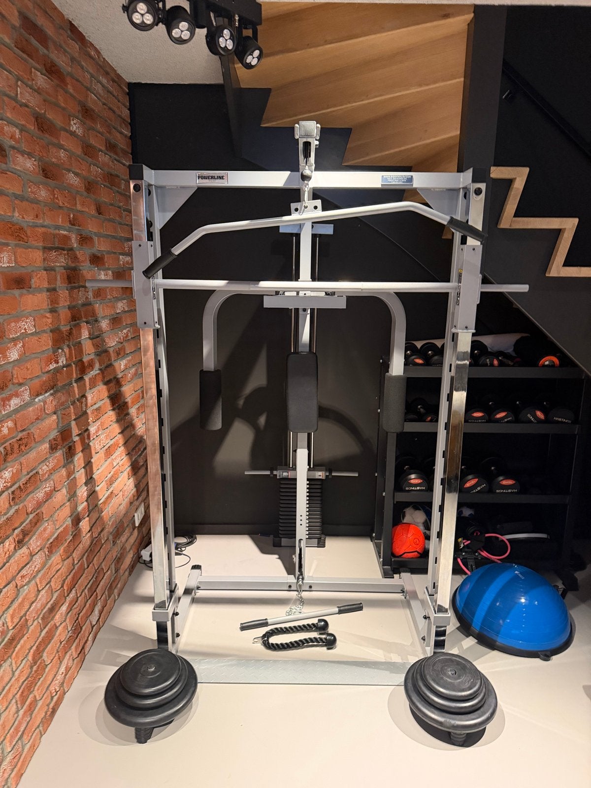 Powerline Smith Machine PSM144X met Lat en Pec Attachment, Ophalen, Gebruikt, Krachtstation, Armen
