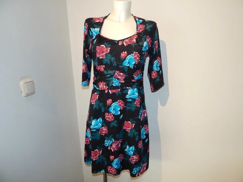 King Louie stretch jurk bloemen prachtige kleuren M
