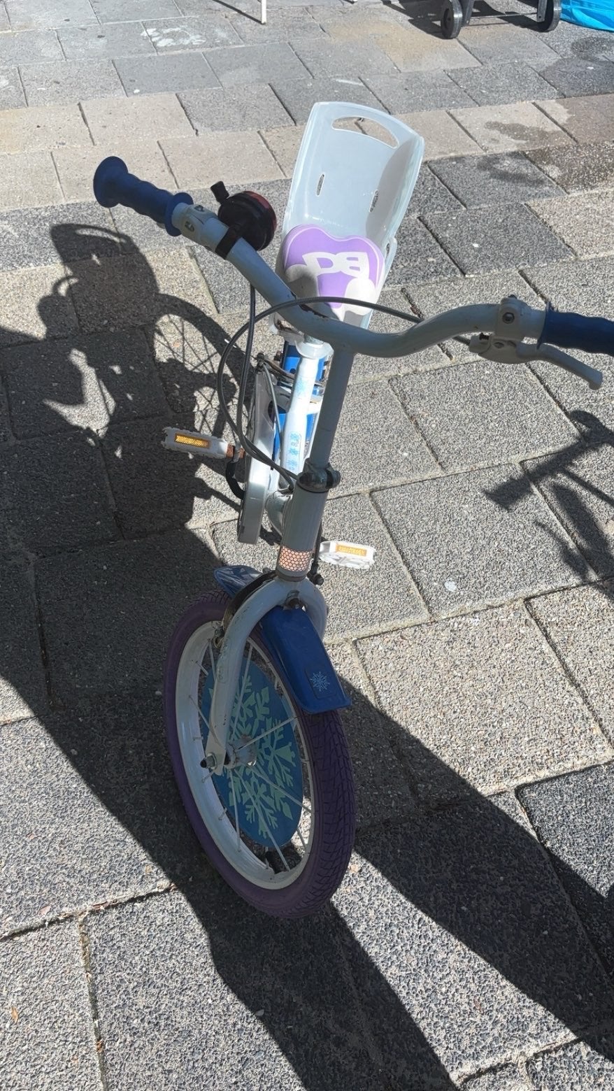Frozen kinderfiets met zitje, Ophalen, Gebruikt, Terugtraprem, 16 tot 20 inch