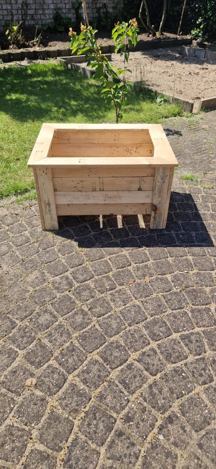 Houten plantenbak van pallets - ideaal voor tuin/balkon, Ophalen, Gebruikt, Vierkant, Balkon