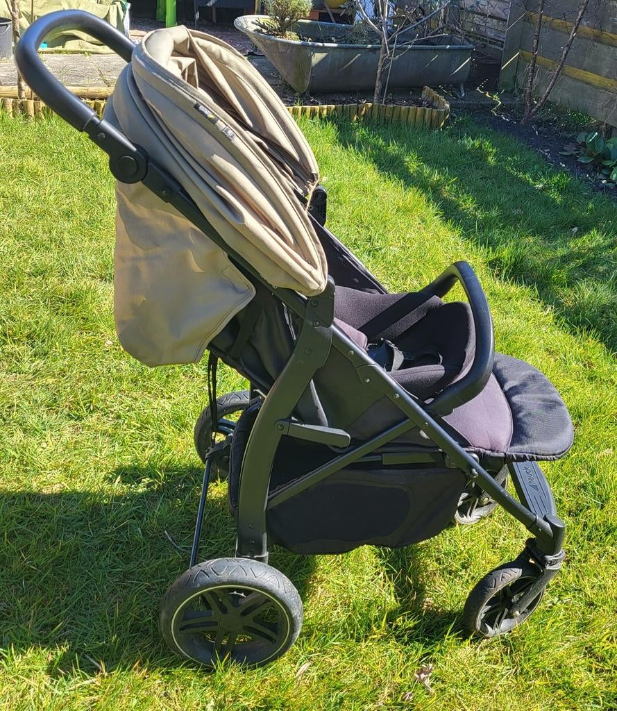 Olijfgroene Hauck Rapid 4D Buggy met div. toebehoren, Ophalen of Verzenden, Zo goed als nieuw, Overige merken, Verstelbare rugleuning