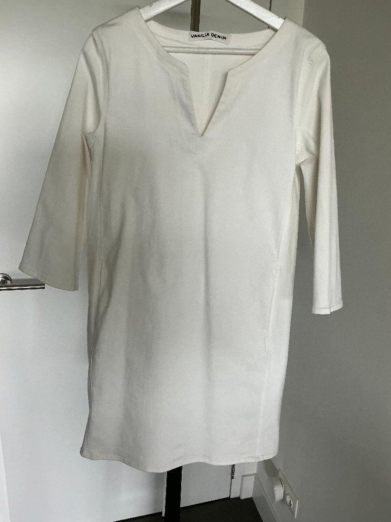 Jurk, Vanilia Denim, maat 40, Kleding | Dames, Maat 38/40 (M), Vanilia, Beige, Ophalen of Verzenden