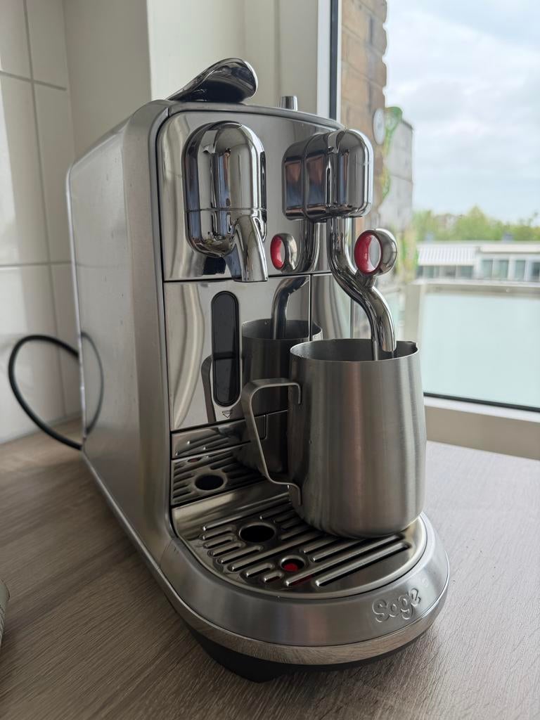Sage Creatista Plus Nespresso machine - Zilver, Witgoed en Apparatuur, Koffiezetapparaten, Ophalen, Espresso apparaat, Zo goed als nieuw