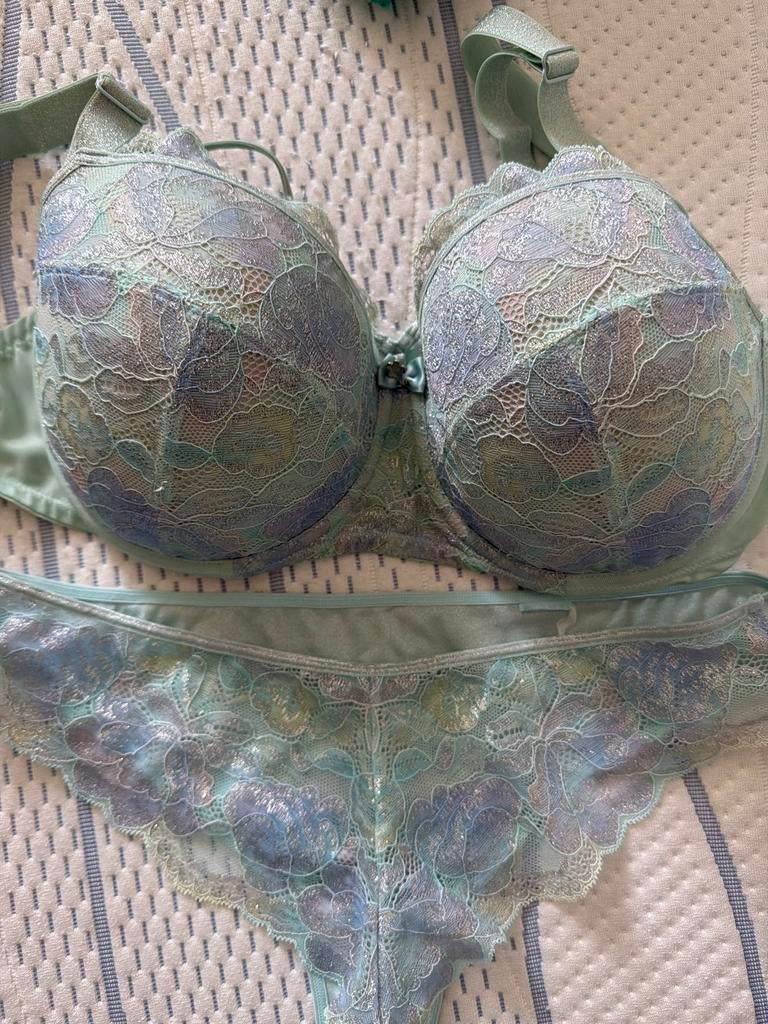 Marlies Dekkers prachtige set 75F/80E met vlinderbroekje L, Ophalen of Verzenden, Groen, Setje