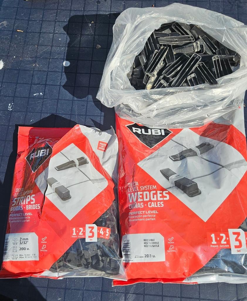 Rubi delta levelsysteem wedges en strips, Overige materialen, Minder dan 20 cm, 10 m² of meer, Minder dan 20 cm