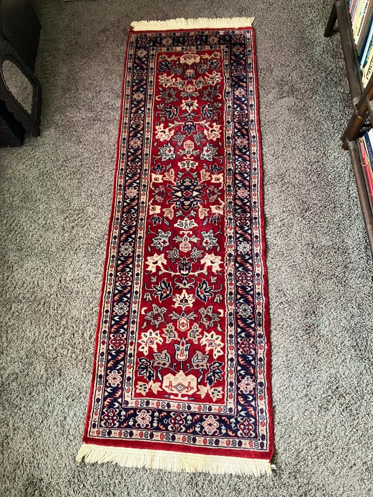 Perzische tapijt - Loper/rechthoekig, Zo goed als nieuw, Rechthoekig, Rood, 50 tot 100 cm