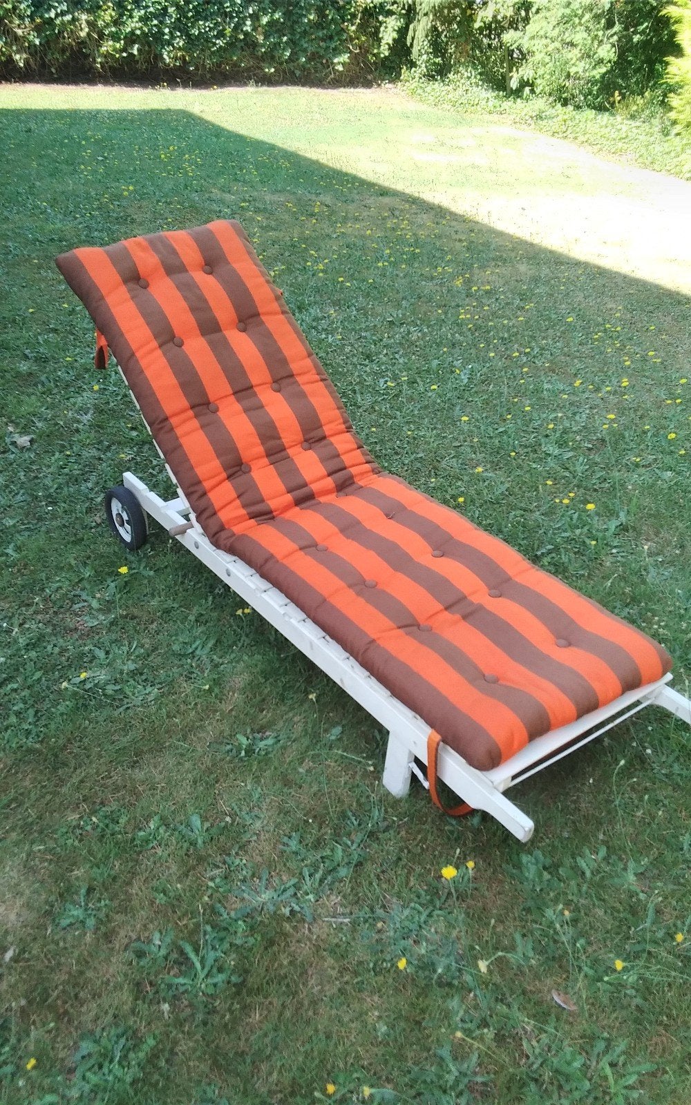 Zonnebed retro hout, Tuin en Terras, Ligbedden, Ophalen, Gebruikt, Hout