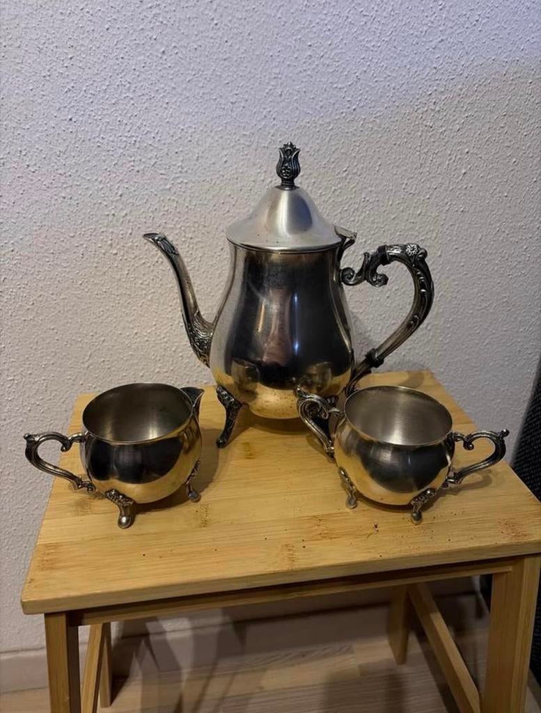 Leonard Silver Plate Theeservies - Vintage, Ophalen of Verzenden, Zilver