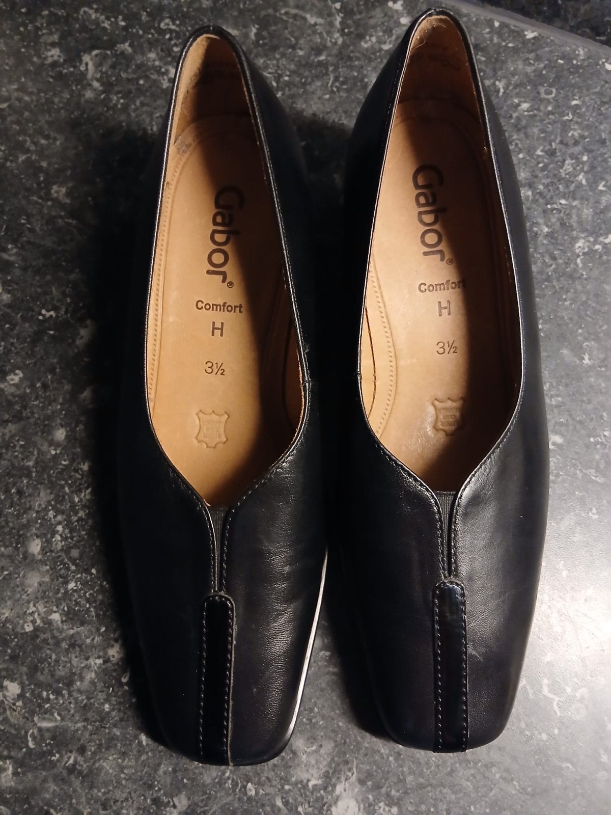 Gabor zwarte leren instappers - Maat 36.5 / Comfort H, Kleding | Dames, Schoenen, Ophalen of Verzenden, Zo goed als nieuw, Instappers