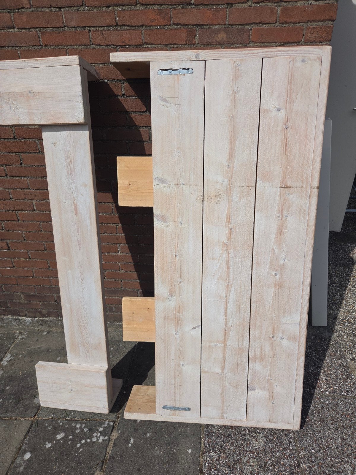Steigerhouten bedframe - Robuust en sfeervol, Huis en Inrichting, Slaapkamer | Bedden, Ophalen, Gebruikt, Beige, Steigerhout