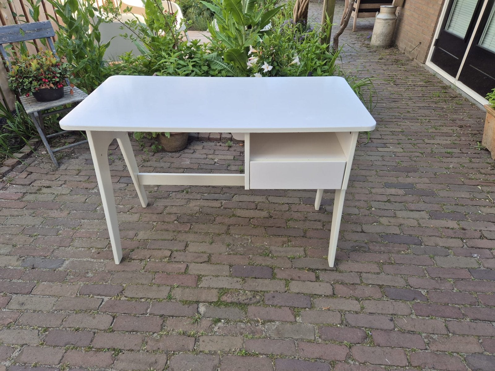 Wit bureau met lade - HBD 75x110x55cm, Huis en Inrichting, Bureaus, Ophalen, Overige typen, Gebruikt, Wit