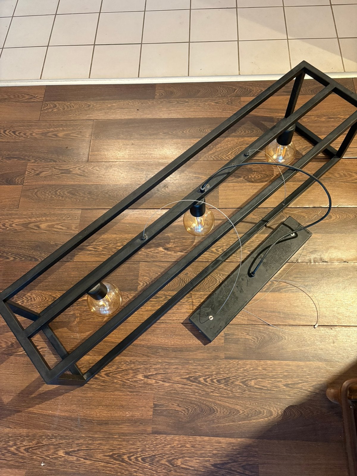Zwarte Metalen huiskamer lamp, Ophalen, Zo goed als nieuw