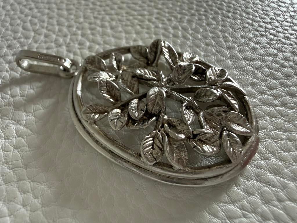 H034/NOKO Nordisk Vintage Grote Hanger ZWEDEN, Gebruikt, Verzenden, X, Zilver