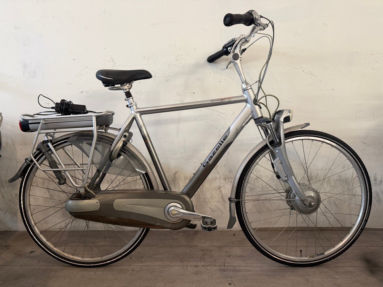 Gazelle elektrische fiets, zilver,, Gebruikt, Ophalen of Verzenden, 55 tot 59 cm, Gazelle