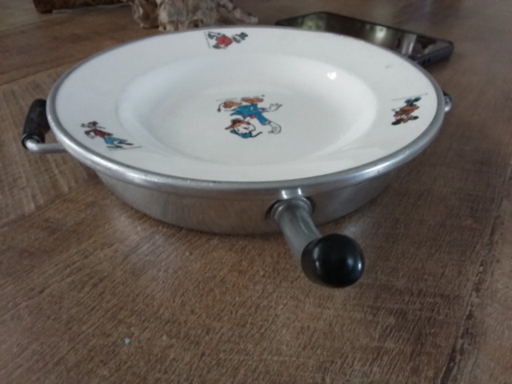Vintage warmhoud bordje, Overige merken, Gebruikt, Dubbelzijdig, Overige typen