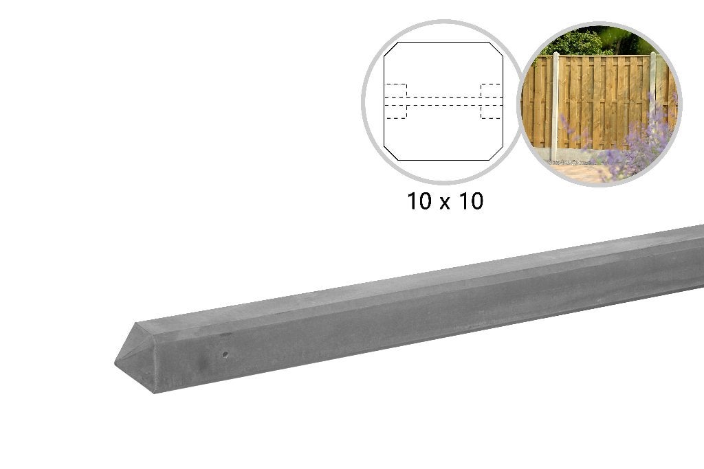 Betonschutting, grijs glad met diamantkop - Vanaf €21,90, Ophalen, Nieuw, Minder dan 180 cm, Palen
