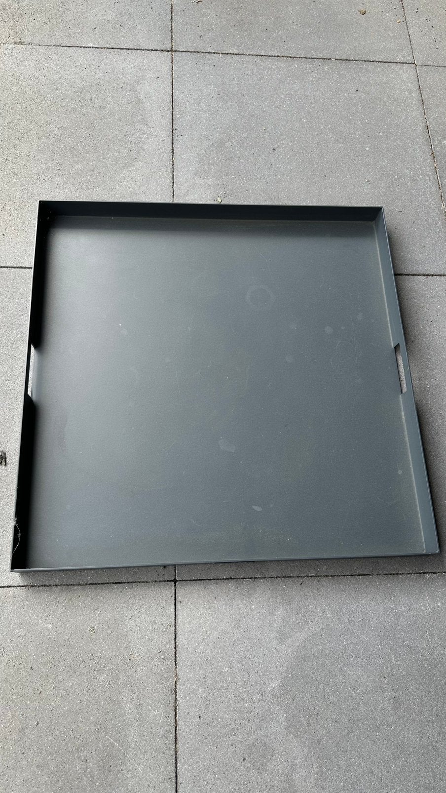 Tuinmeubelshop metalen dienblad voor hocker 70 x 70, Tuin en Terras, Tuinmeubel-accessoires, Gebruikt, Ophalen