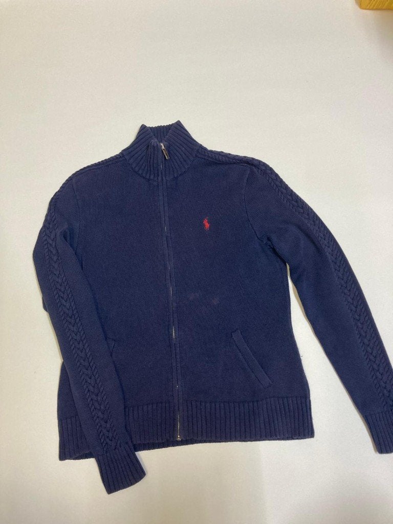 Y2k 2000s Ralph Lauren Vest - L - Knitted - Navy - Red pony, Maat 52/54 (L), Blauw, Ralph Lauren, Ophalen of Verzenden