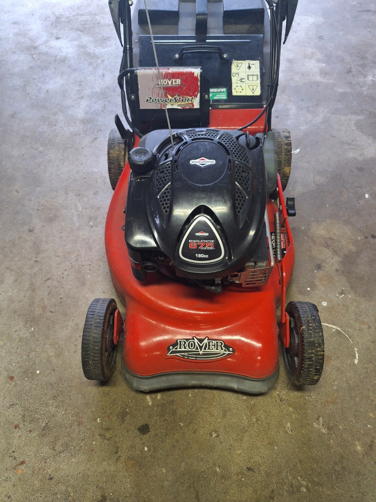 Rover grasmaaier met elektrische start en mulchplug, Ophalen, Cirkelmaaier, Benzine-grasmaaier, 40 t/m 49 cm