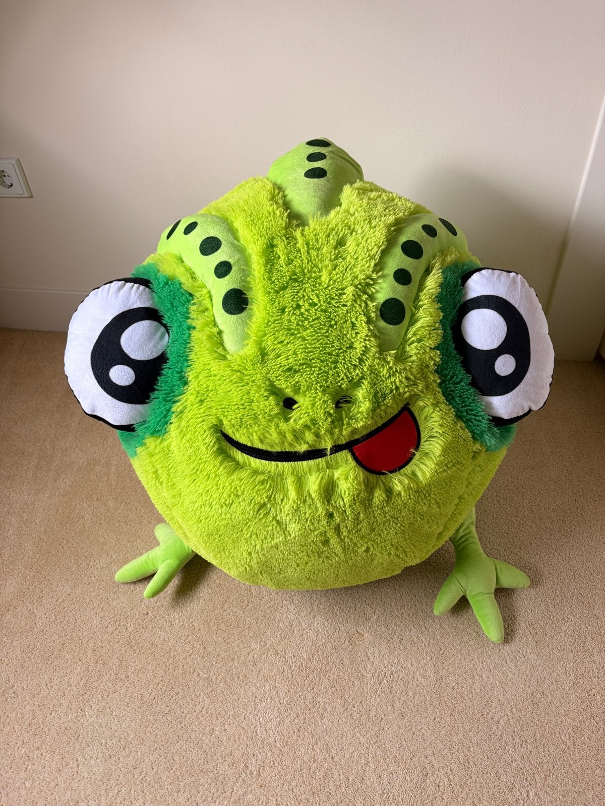 Grote groene Skippybal/Speelbal/Knuffel Kikker, Ophalen, Kikker, Groot (groter dan 80 cm), Gebruikt