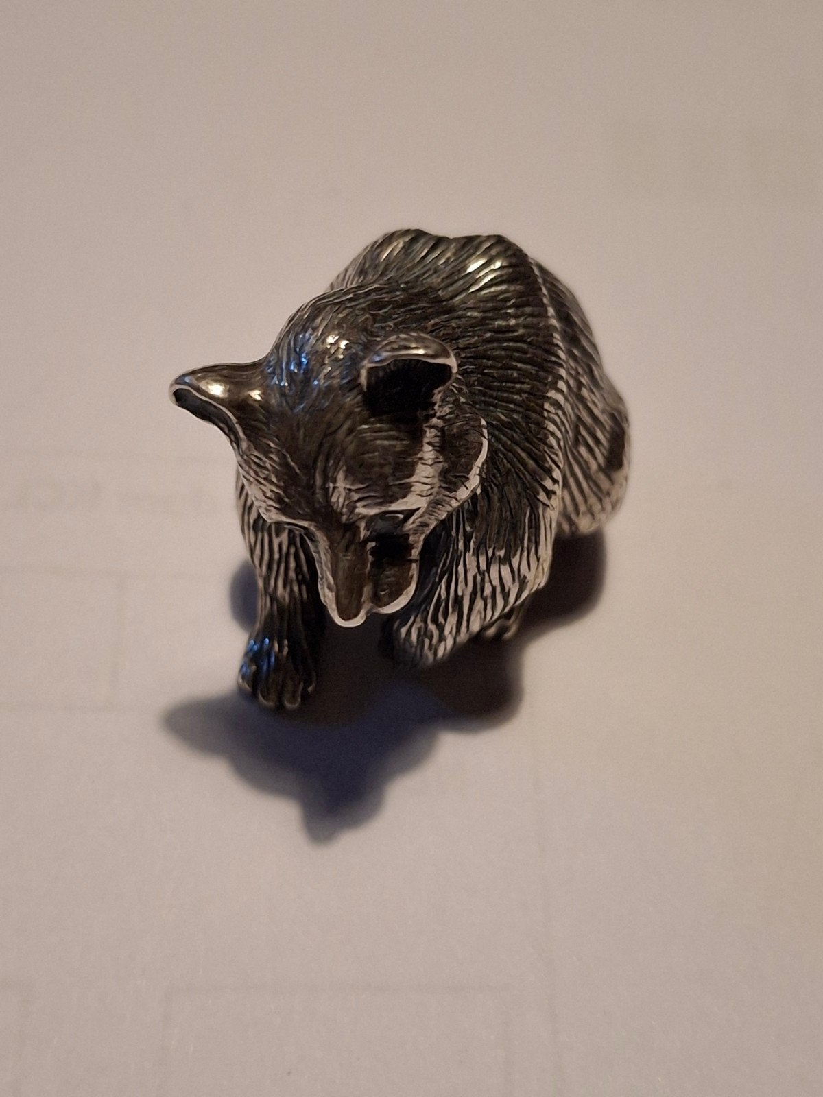 zilveren miniatuur  panda massief, Ophalen of Verzenden