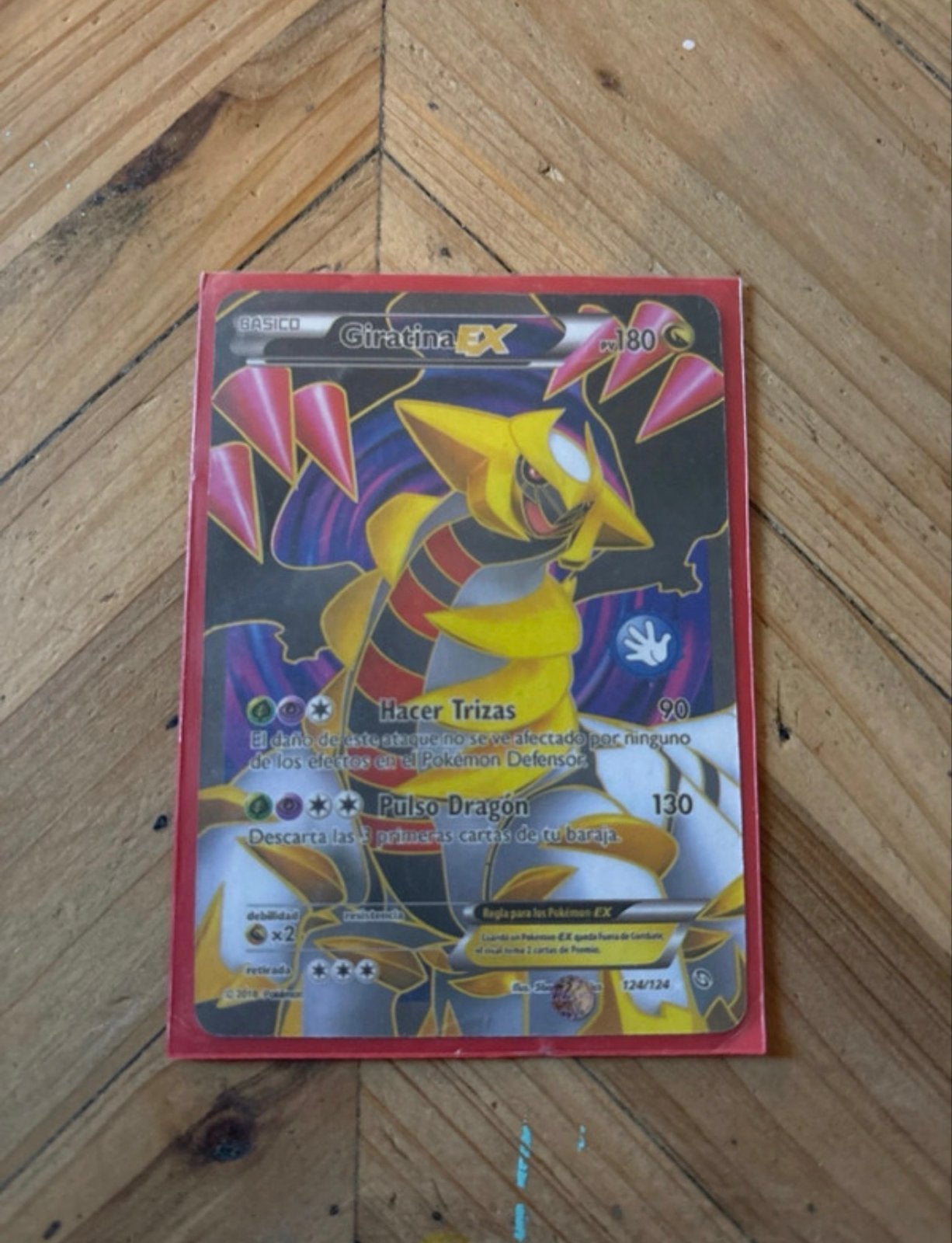 Giratina EX #124 Pokémon Kaart - Full Art, Ophalen of Verzenden, Zo goed als nieuw, Losse kaart, Foil