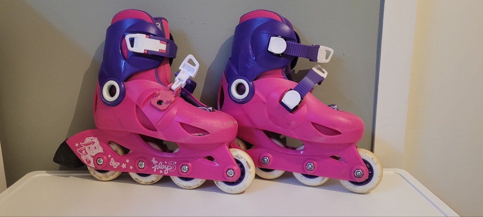 Roze Nijdam inline skates met beschermers, maat 28-30, Ophalen, Gebruikt, Overige typen, Nijdam
