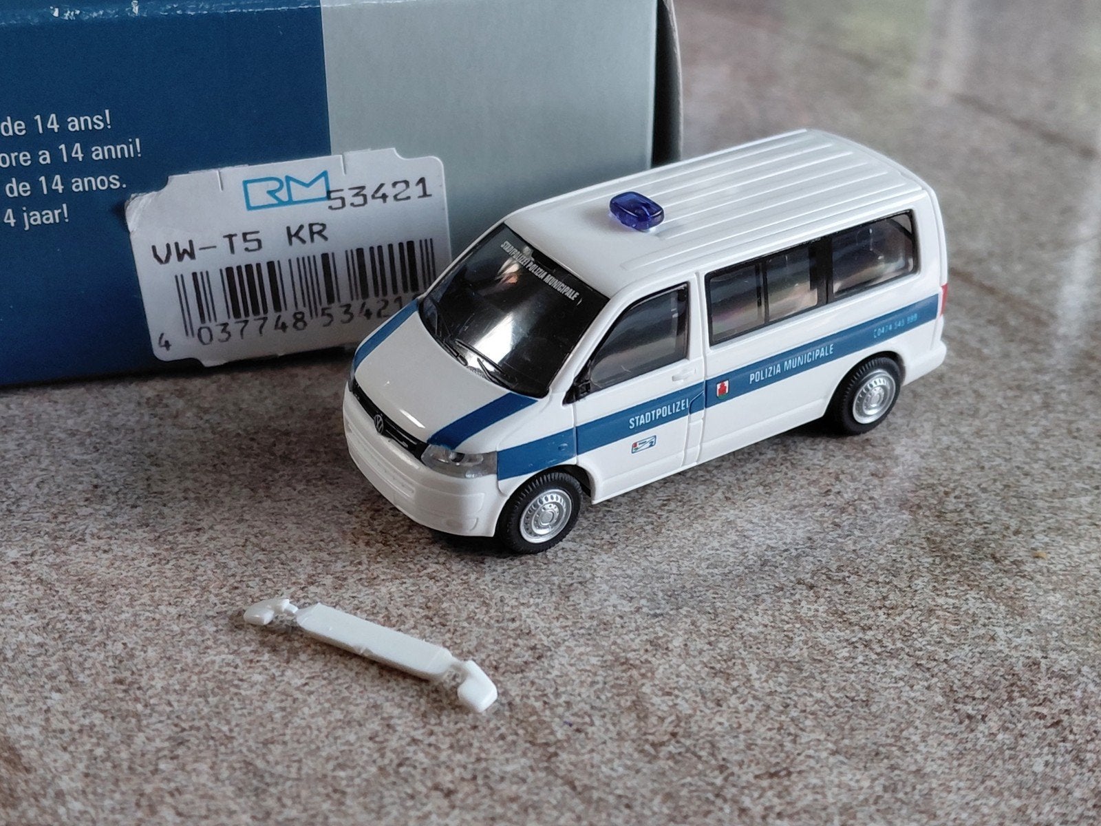 Rietze Volkswagen T5 Polizia Municipale Italië modelauto, Ophalen of Verzenden, Nieuw, Auto, Rietze