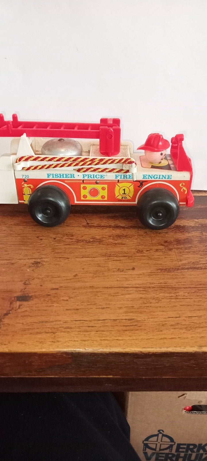 Fisher-Price Vintage Brandweerwagen met Brandweerman, Ophalen of Verzenden, Gebruikt