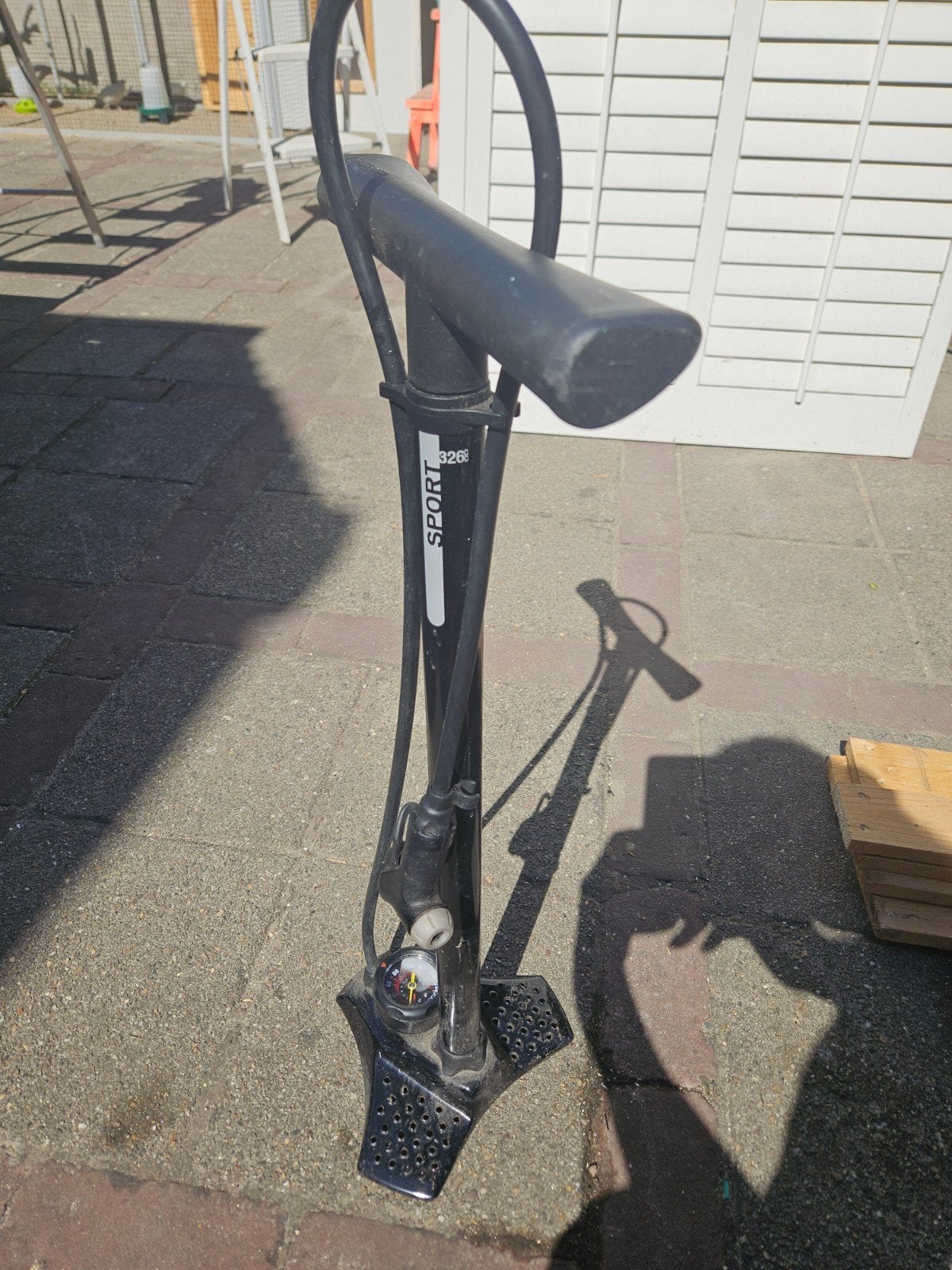 Fietspomp met Frans ventiel en drukmeter - Racefiets, Ophalen, Drukmeter, Gebruikt