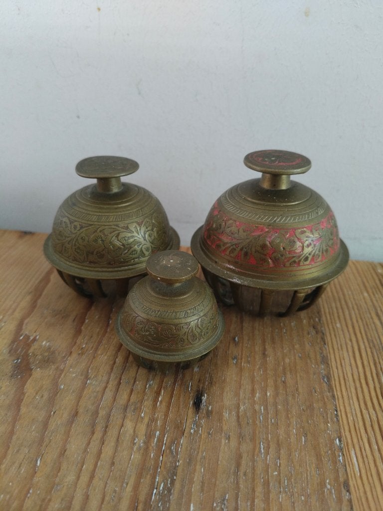 Koper Indiase gebeds altaar bellen, Antiek en Kunst, Antiek | Koper en Brons, Ophalen of Verzenden