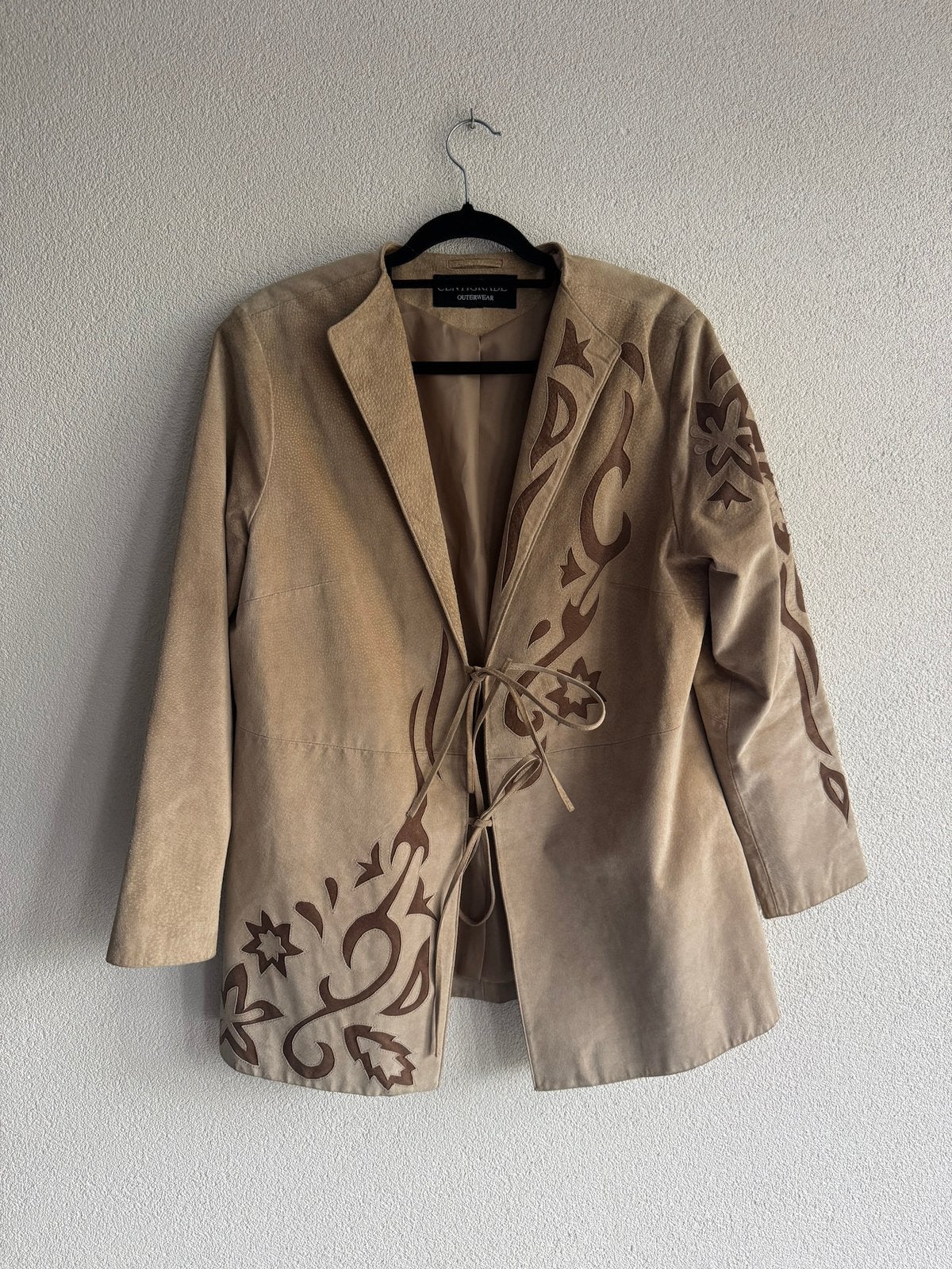 Vintage Y2K western bruine leren jas met geborduurde details, Vintage, Bruin, Vintage, Maat 46/48 (XL) of groter