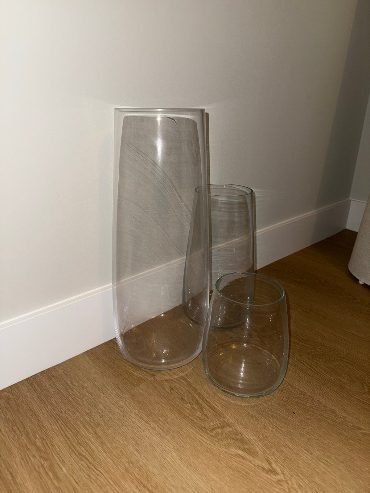 Set van 3 glazen vazen/windlichten, Ophalen