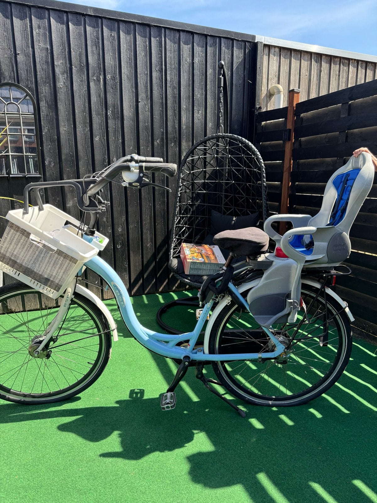 Damesfiets BSP met kinderzitje en mand moederfiets mamafiets, Velgrem, 50 tot 53 cm, Ophalen, Overige merken
