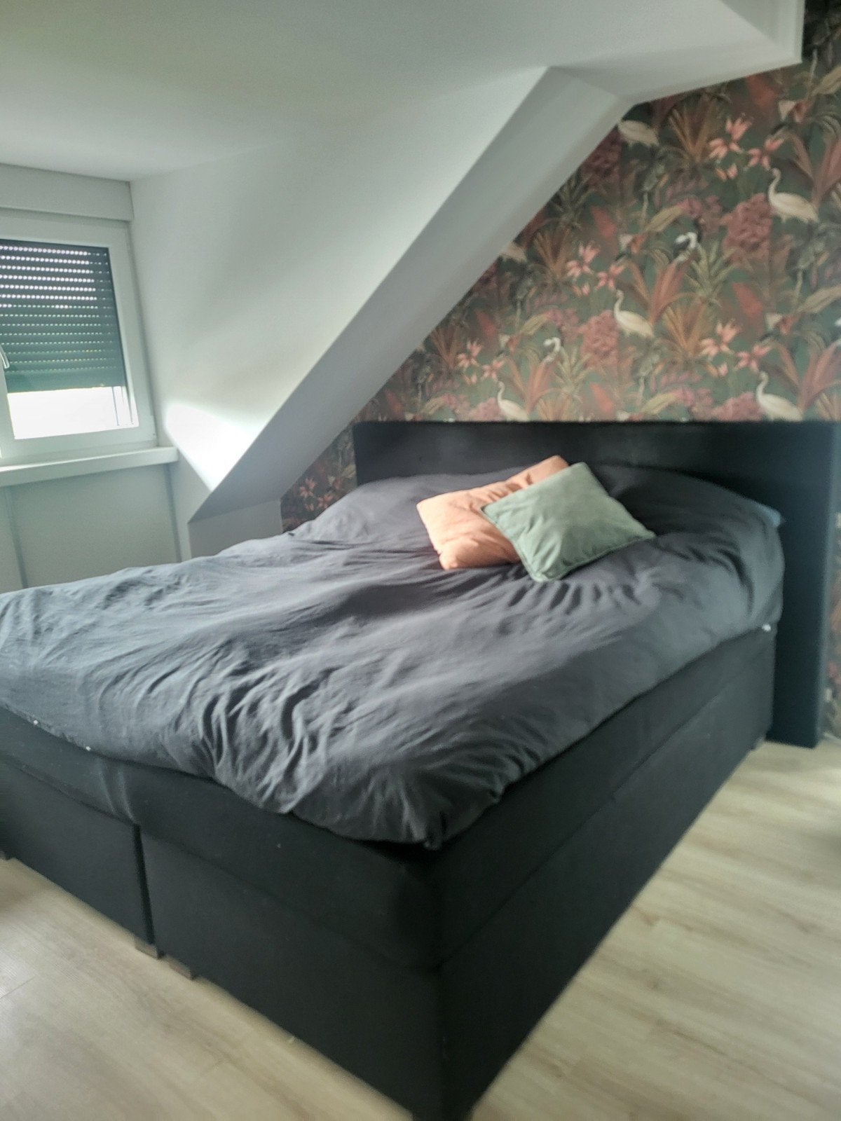 Zwart boxspring bed 180x200 cm, Ophalen, Gebruikt, Zwart, Tweepersoons