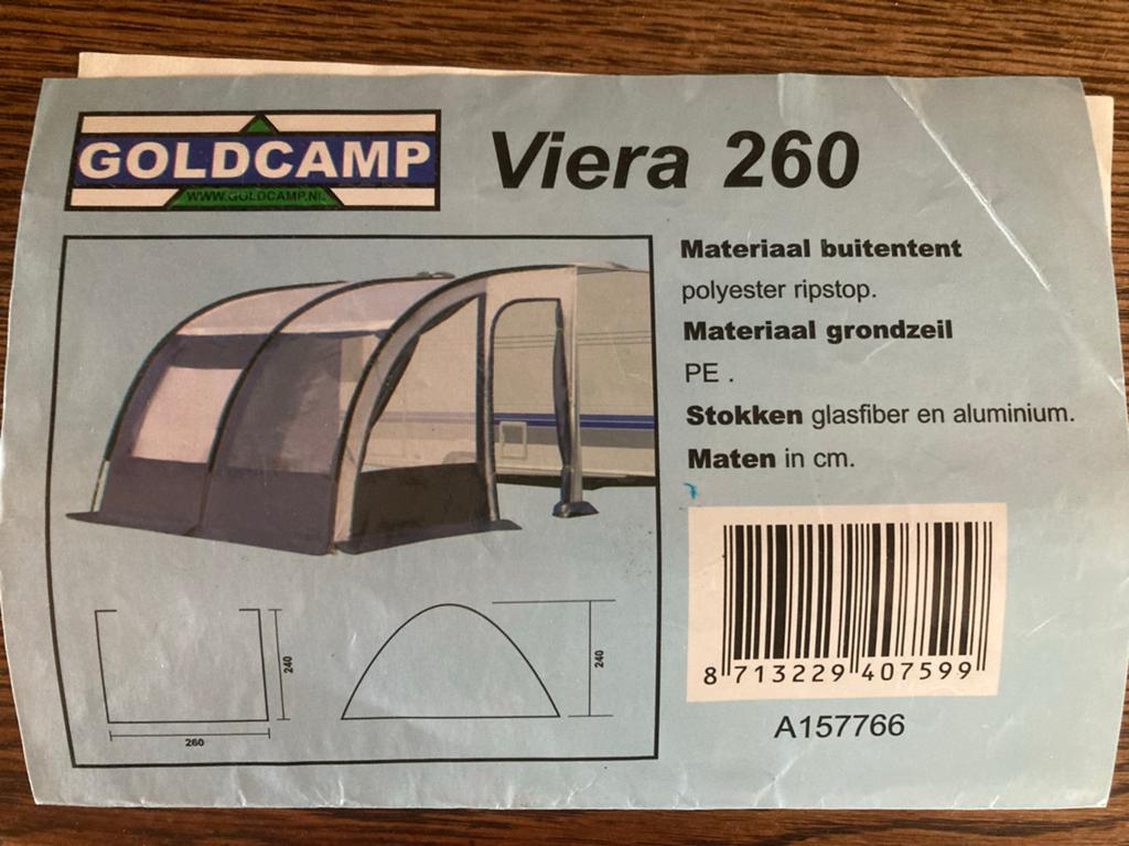 Goldcamp Viera 260 Voortent, Ophalen of Verzenden, Gebruikt