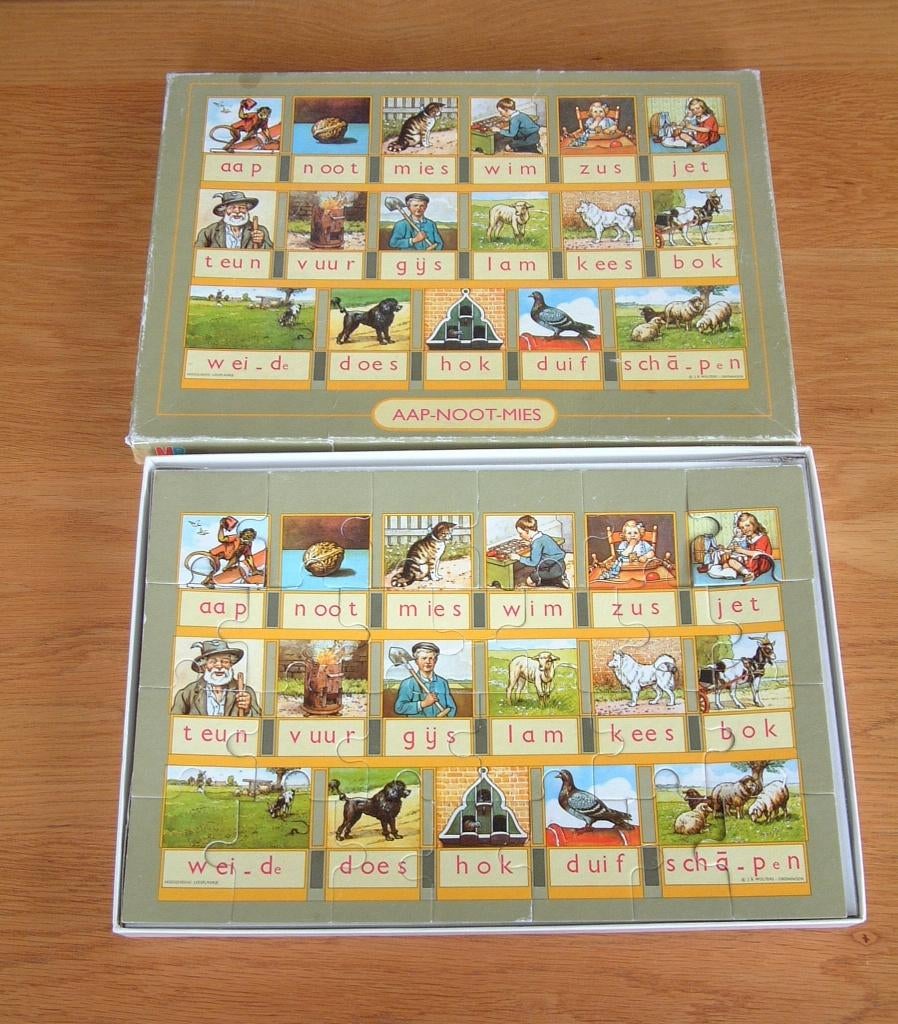 complete leesplankje puzzel aap noot mies 26 stukjes, Ophalen of Verzenden, Meer dan 50 stukjes, 6 jaar of ouder