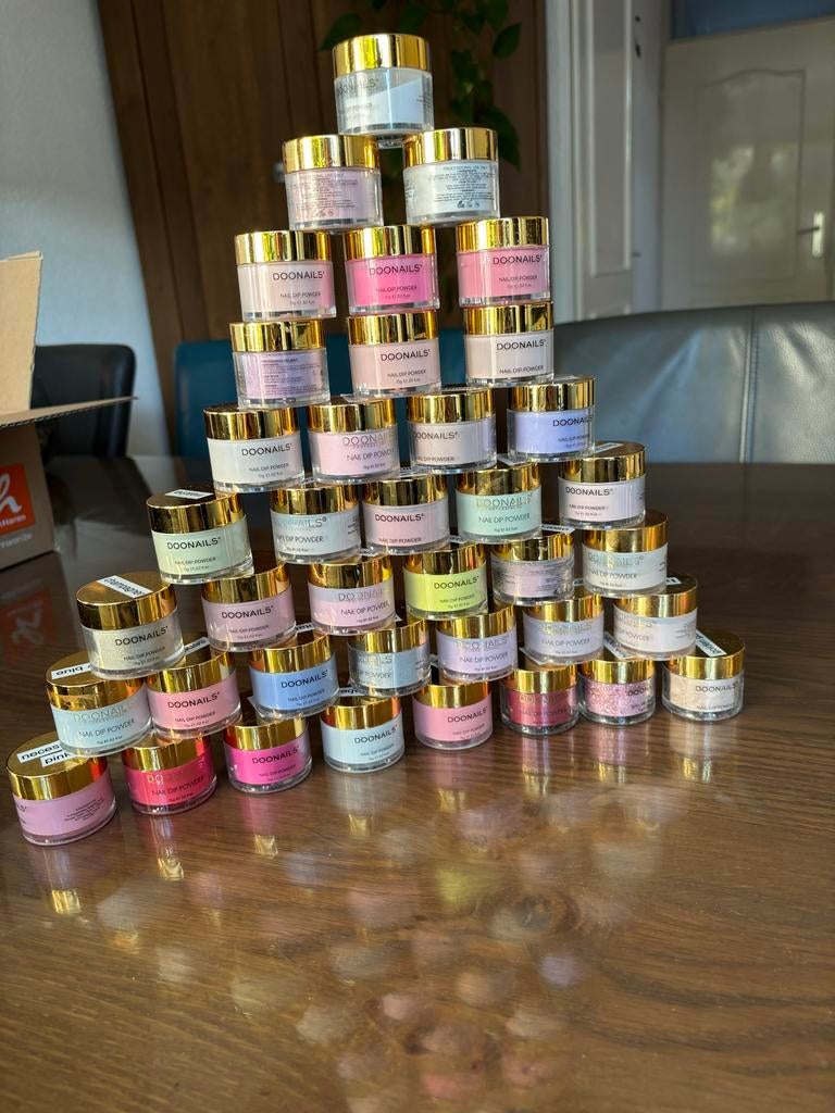 Complete Doonails Dipping Powder Set - 56 Potjes & Accessoir, Overige kleuren, Ophalen of Verzenden, Zo goed als nieuw, Handen en Nagels