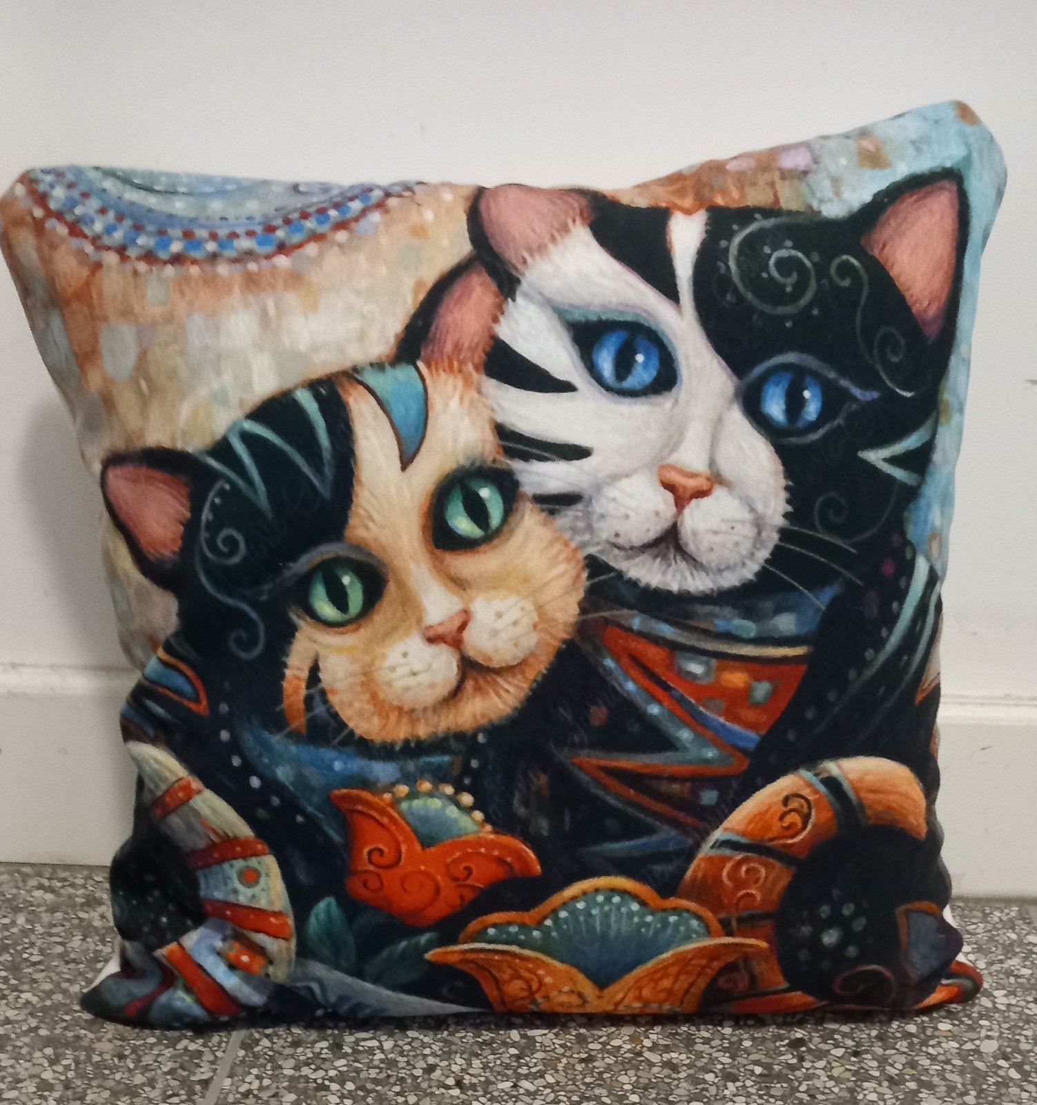 Decoratieve kussens met kattenprint - Diverse ontwerpen, Overige merken, Meerkleurig, Ophalen of Verzenden, Zo goed als nieuw