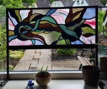 Voorzetraam raamhanger glas in lood raam, Meerkleurig, Overige stijlen, Nieuw, Ophalen of Verzenden