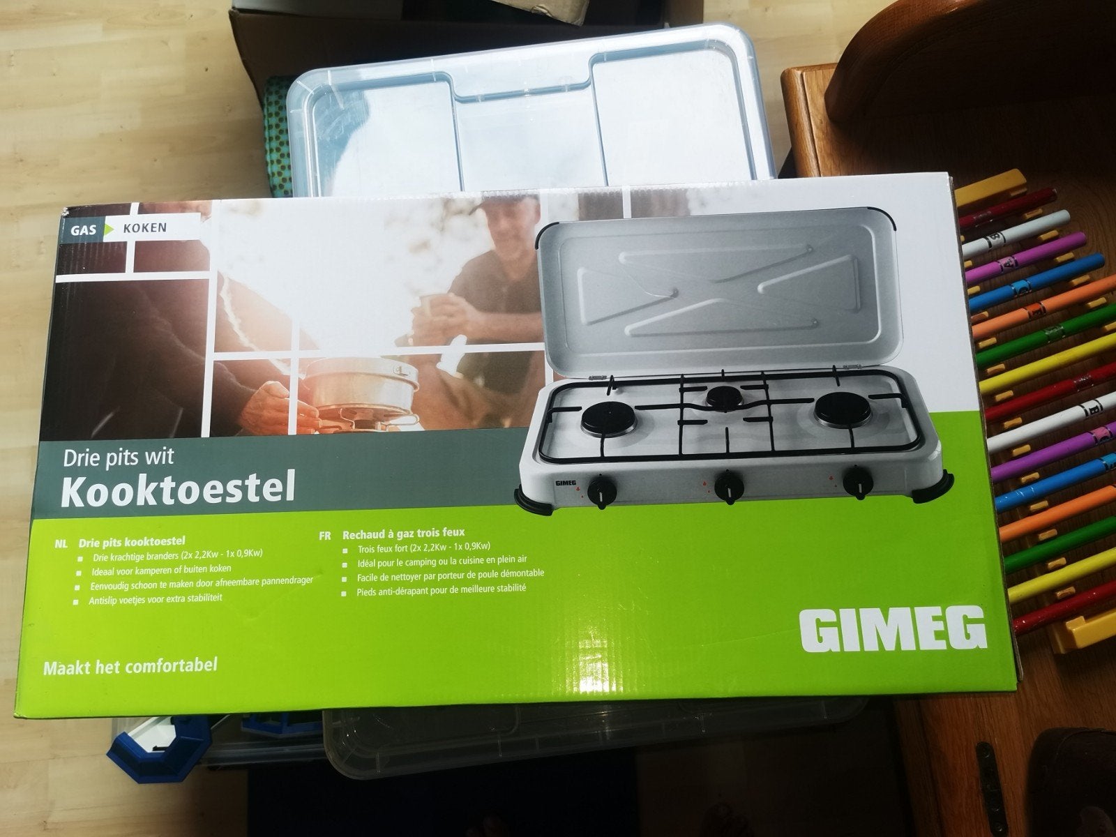 Gimeg Drie Pits Wit Kooktoestel - Nieuw in Doos, Ophalen, Nieuw