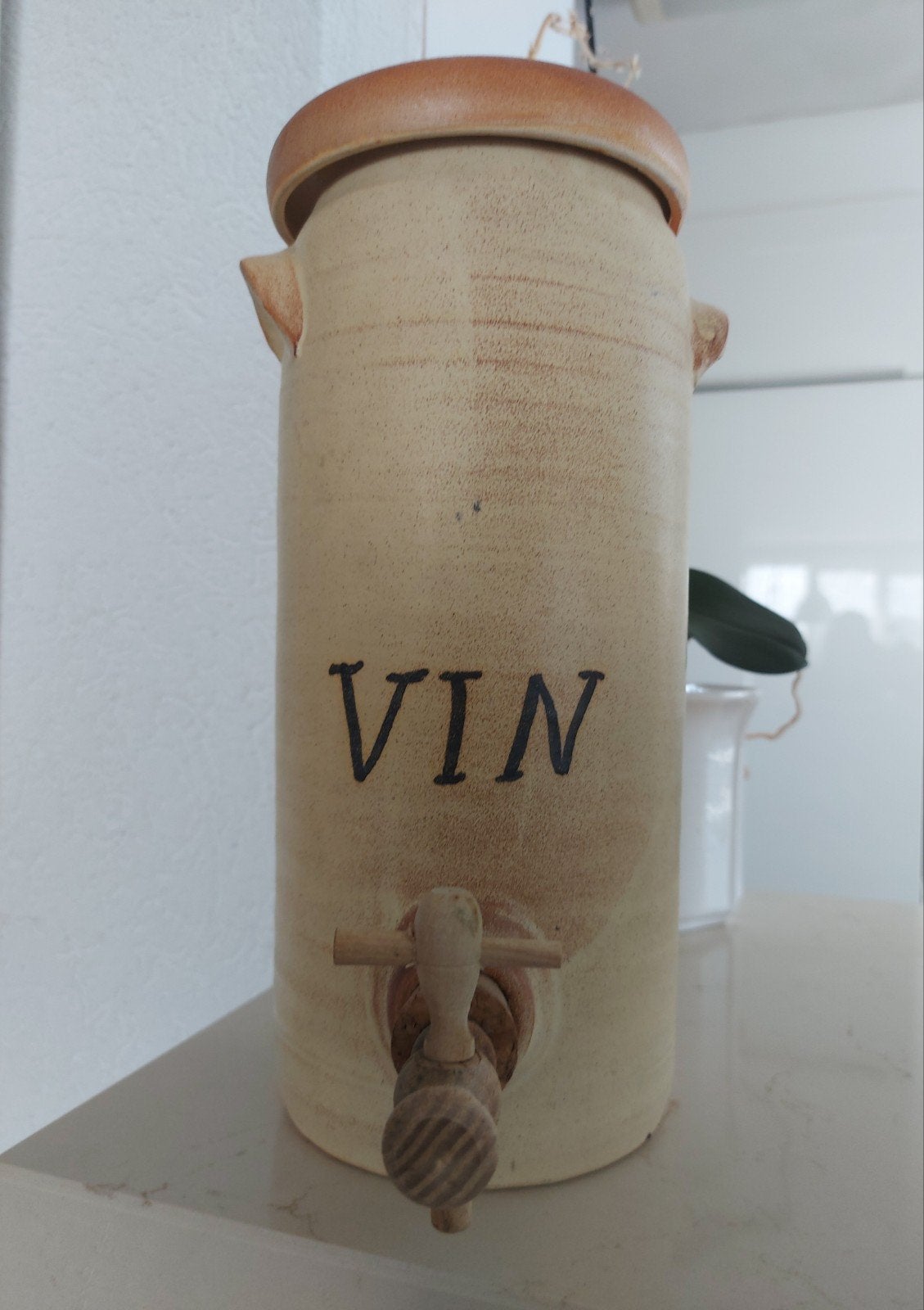 Oude Franse aardewerk wijntap - Vintage 'Vin' tap, Ophalen of Verzenden
