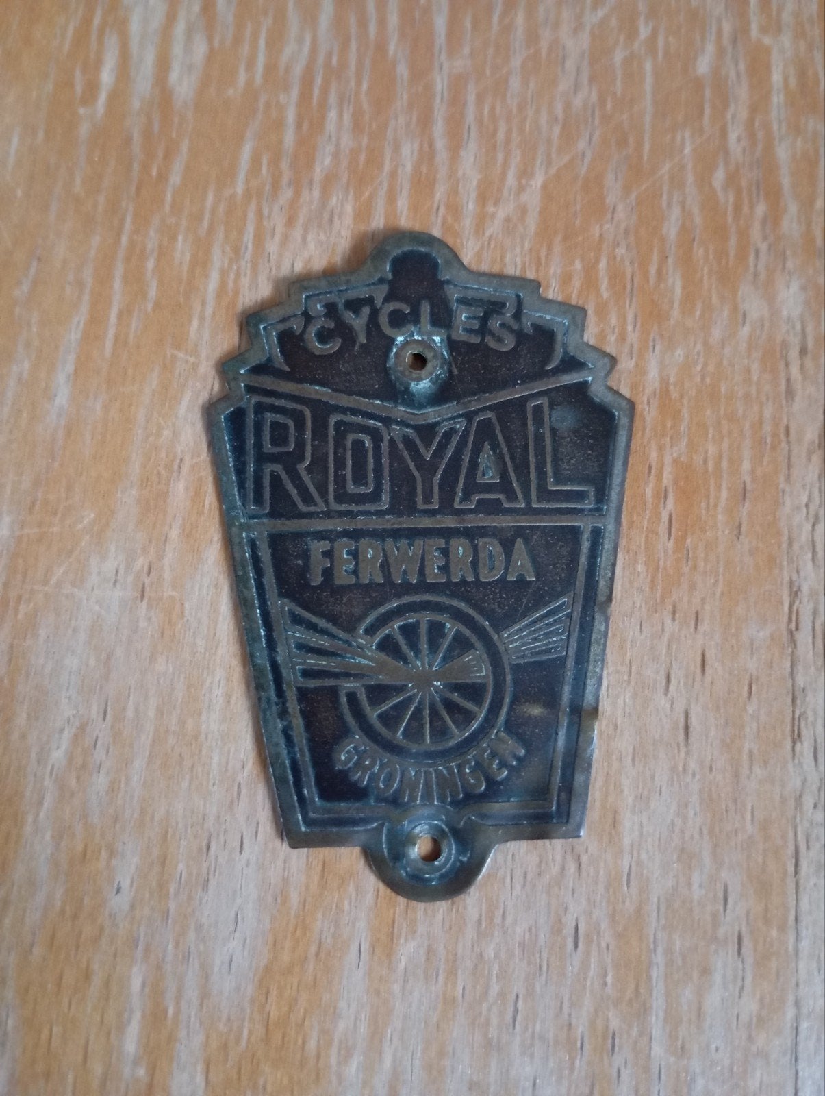 Vintage Ferwerda Royal Fiets plaatje memorabilia, Ophalen of Verzenden, Reclamebord