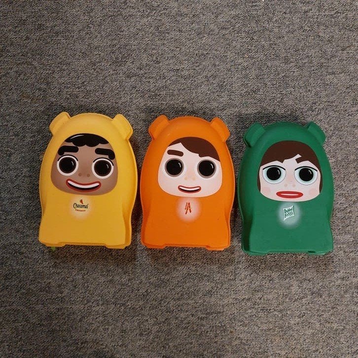 Set van 3 vrolijke broodtrommels voor kinderen, Huis en Inrichting, Kunststof, Nieuw, Ophalen of Verzenden, Meerkleurig