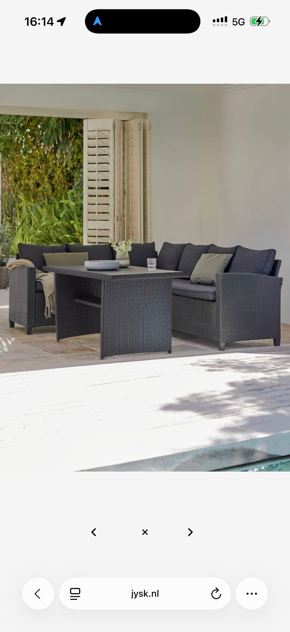 Loungeset met Eettafel en Kussens in goede staat, Tuin en Terras, Ophalen, Gebruikt, 6 zitplaatsen, Loungeset