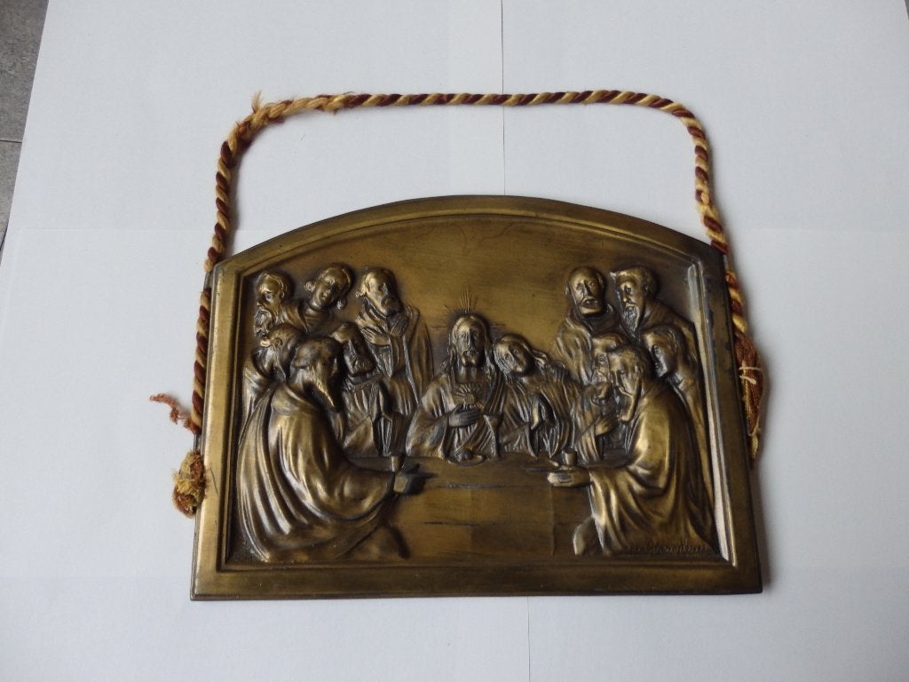 Reliëfsculptuur "Het Laatste Avondmaal" A.Birembaux, Ophalen of Verzenden