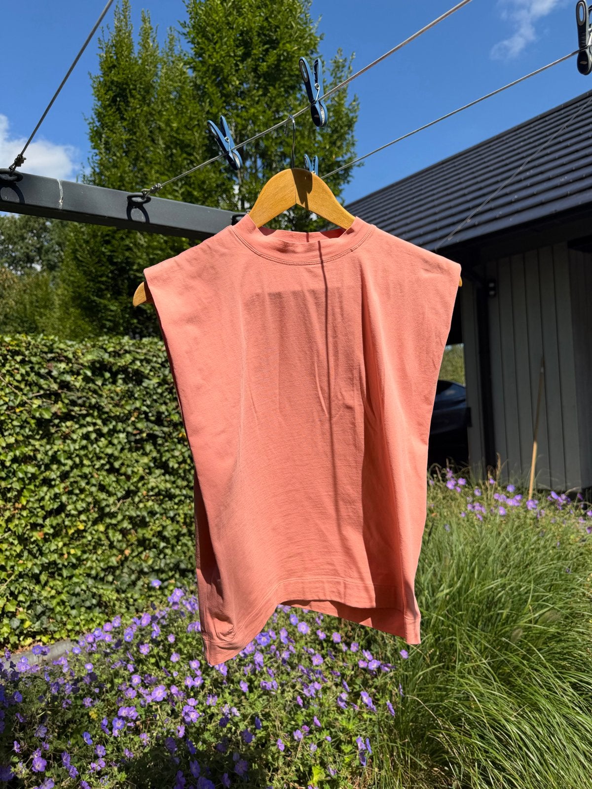 Joline Jolink mouwloze top in koraalrood, maat XS/S, Kleding | Dames, T-shirts, Oranje, Ophalen of Verzenden, Zo goed als nieuw