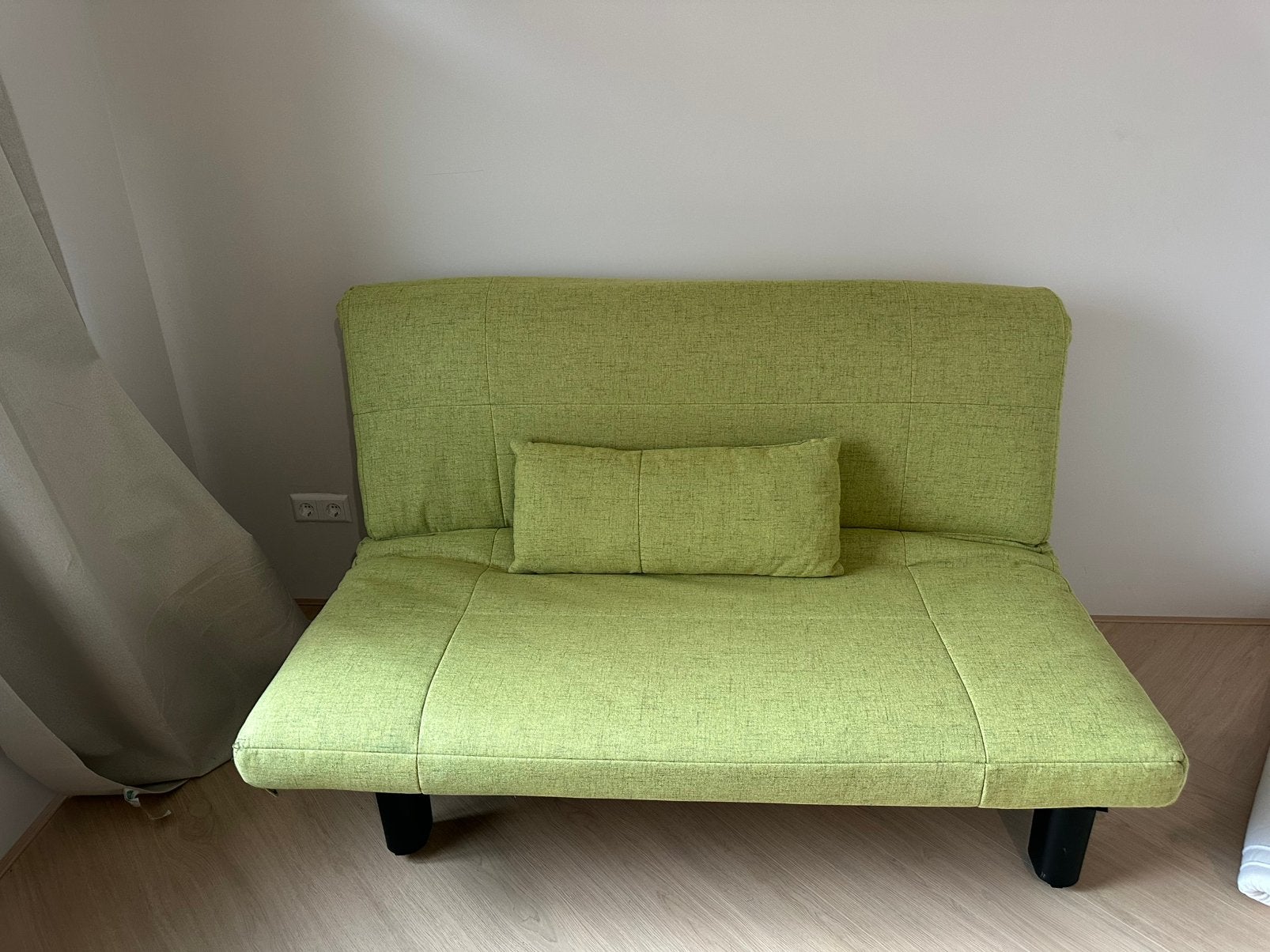 Slaapbank 2 persoons, groen, chicago beterbed, Ophalen, Tweepersoons, 140 cm, Zo goed als nieuw