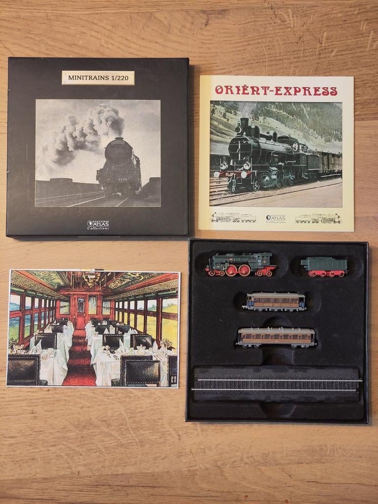 Minitrains 1/220 Oriënt-Express Treinset Atlas Collections, Overige merken, Treinset, Gelijkstroom of Wisselstroom, Nieuw