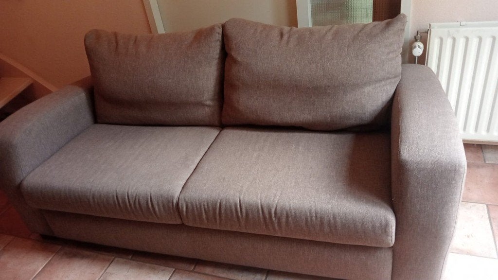 Ruime tweezits bank, Gebruikt, Tweepersoons, 75 tot 100 cm, Rechte bank